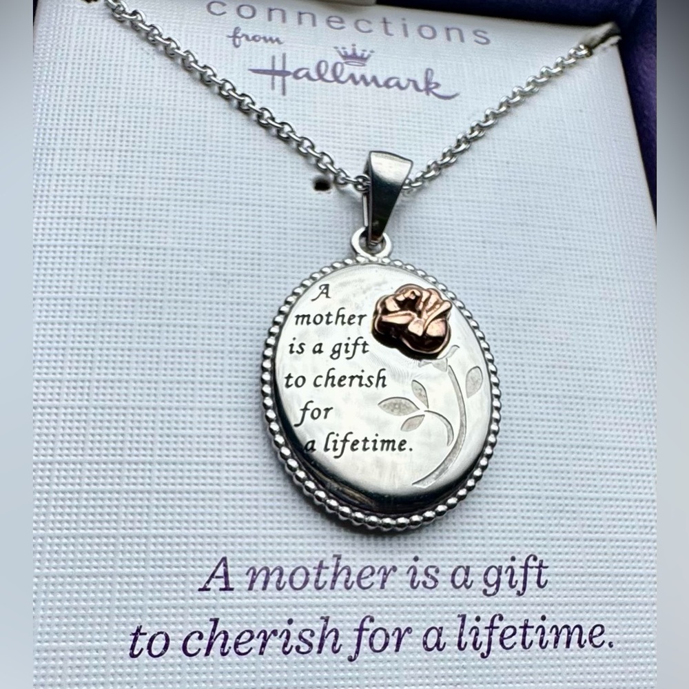 Connections Hallmark Mother Pendant Adjustable Necklace 18”-20” Stainless Steel